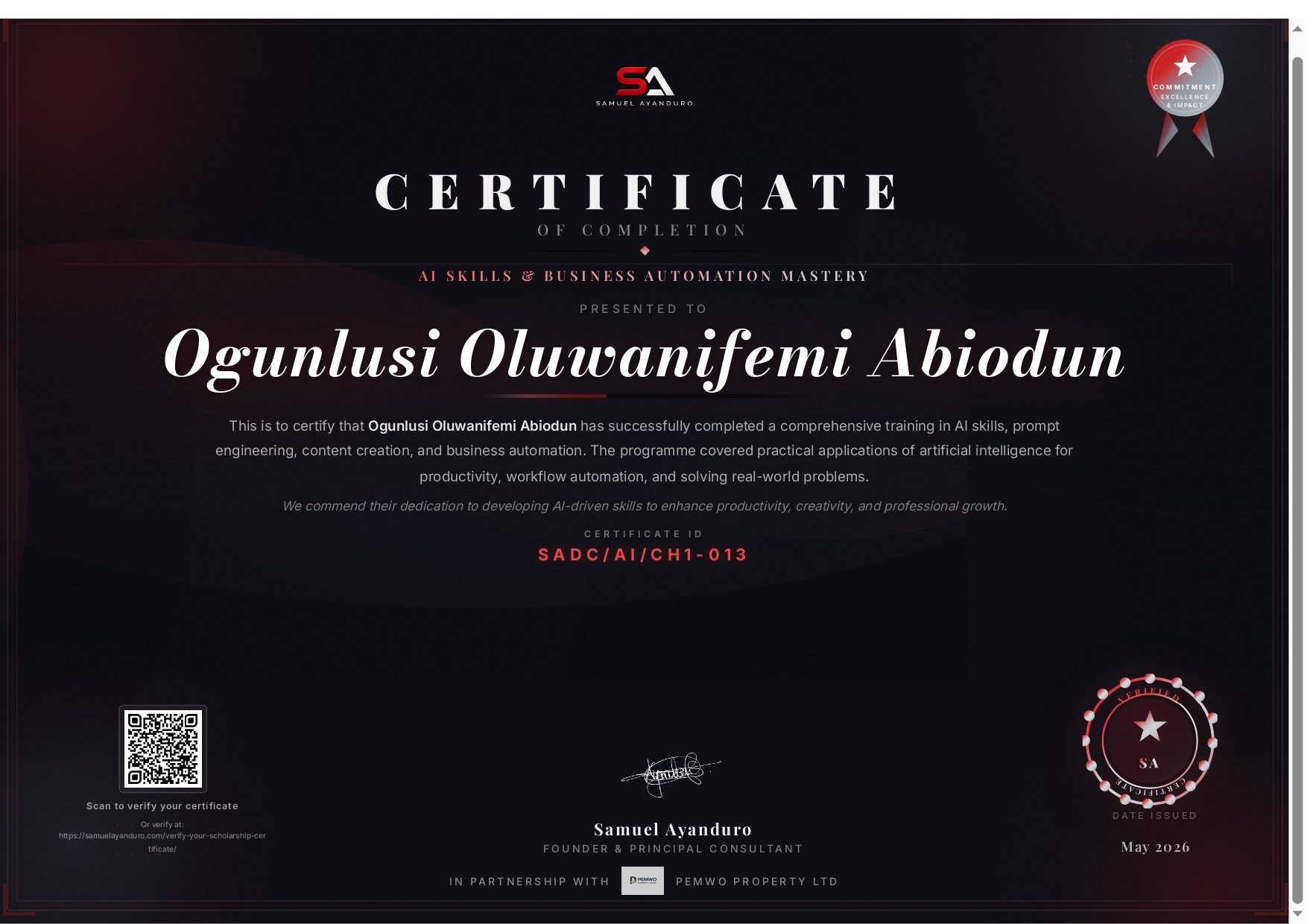 Certificate